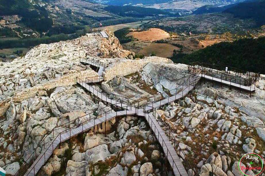 Vista desde el aire de la Antigua ciudad Tracia Perpericon