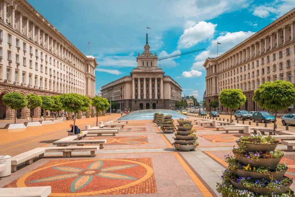 estancia Schengen Preciosa vista de Sofía, la capital de Bulgaria